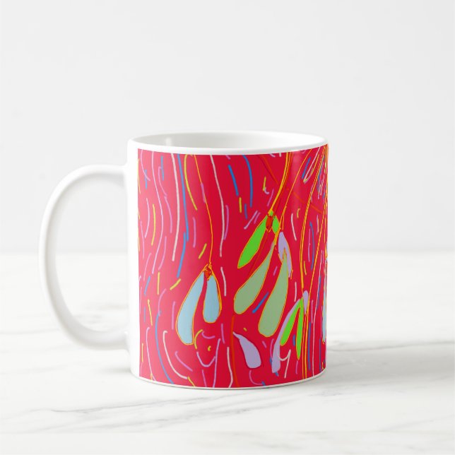 Misteltoe Whimsical, Röd Kaffemugg (Vänster)