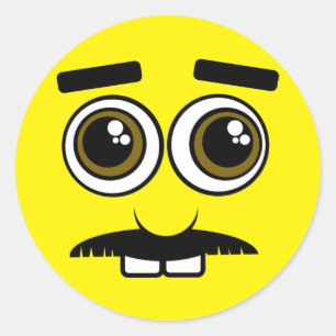 Mister Cluless Emoji Ansikte Runt Klistermärke