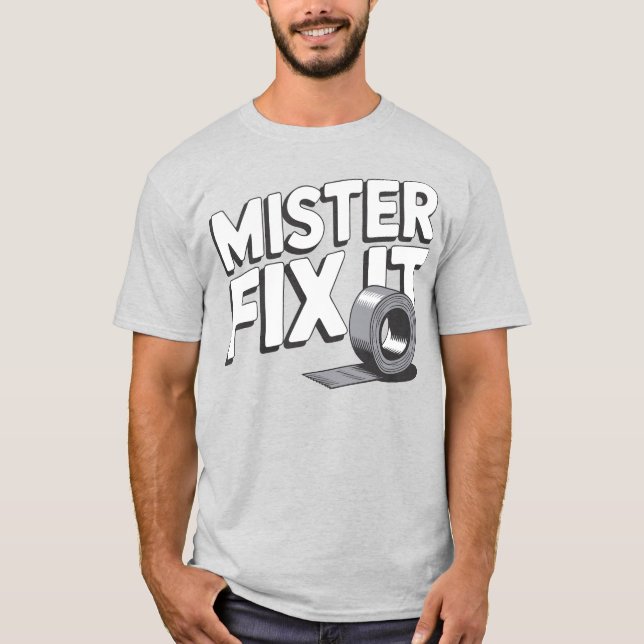Mister Fix It silvertejp T Shirt (Framsida)