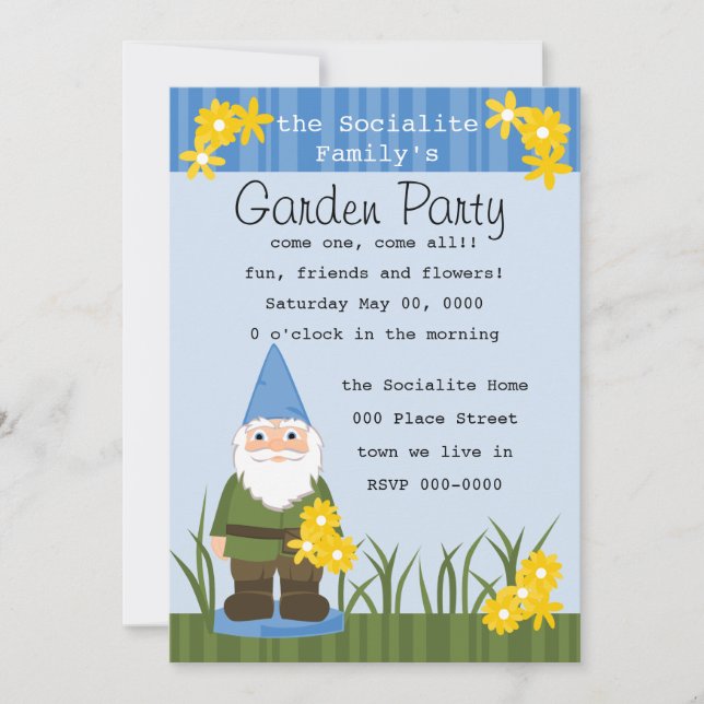Mister Garden Gnome Inbjudningar (Framsida)