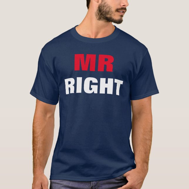 Mister Höger Funny Navy Blue T Shirt (Framsida)