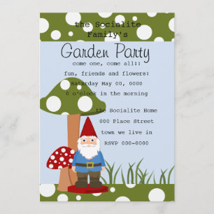Mister Mushroom Garden Gnome Inbjudningar