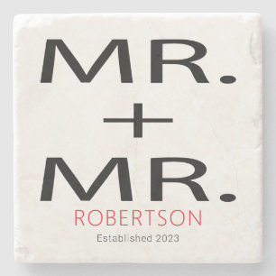 Mister och Modern Bröllop Stone Underlägg