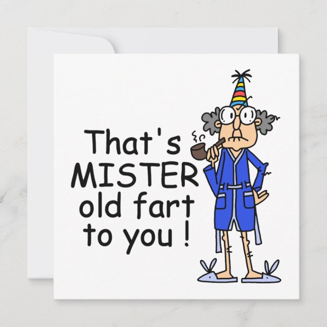 Mister Old Fart Birthday Humor Kort (Framsida)