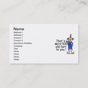 Mister Old Fart Birthday Humor Visitkort