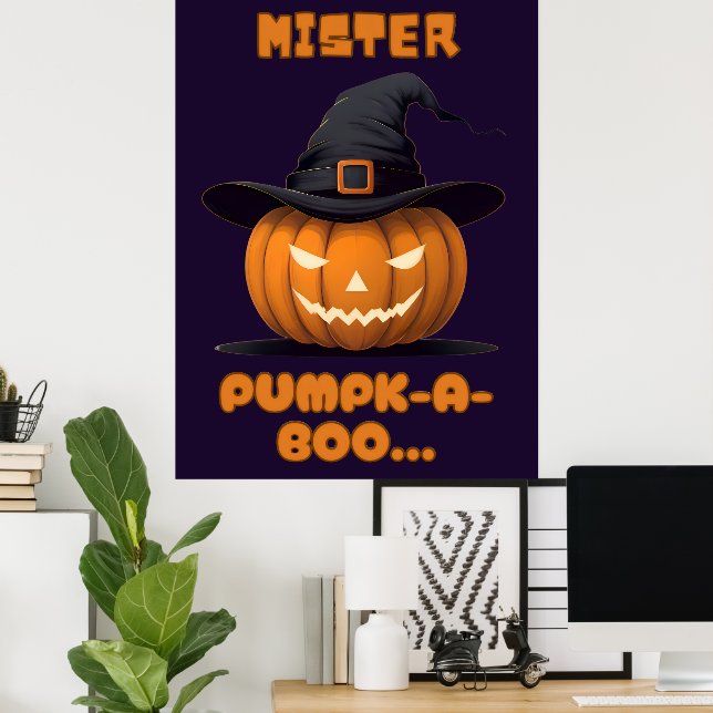 Mister Pumpk-A-Boo Halloween-pumpa Poster (Hemmakontoret)