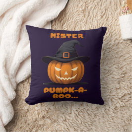 Mister Pumpk-A-Boo Halloween Pumpkin Kudde