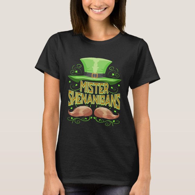 Mister Shenanigans St Patricks Day Irish Party T Shirt (Framsida)