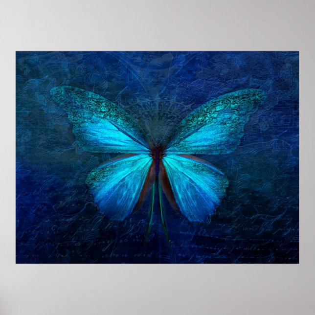 Mistic Blue Butterfly Poster (Framsidan)