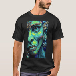 Mistical Porträtt: Fusion of Art and Fantasy T Shirt