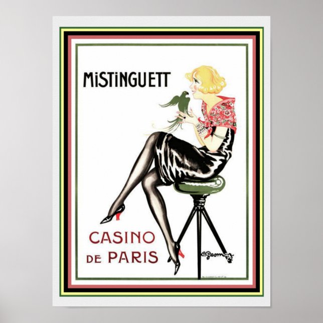 Mistinguett Casino De Paris Art Deco Skriv ut 12 x Poster (Framsidan)
