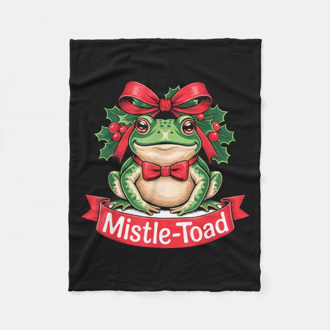Mistle-toad Funny Christmas Toad Pun  Fleecefilt (Framsidan)