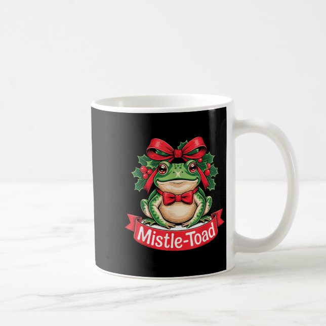 Mistle-toad Funny Christmas Toad Pun  Kaffemugg (Höger)