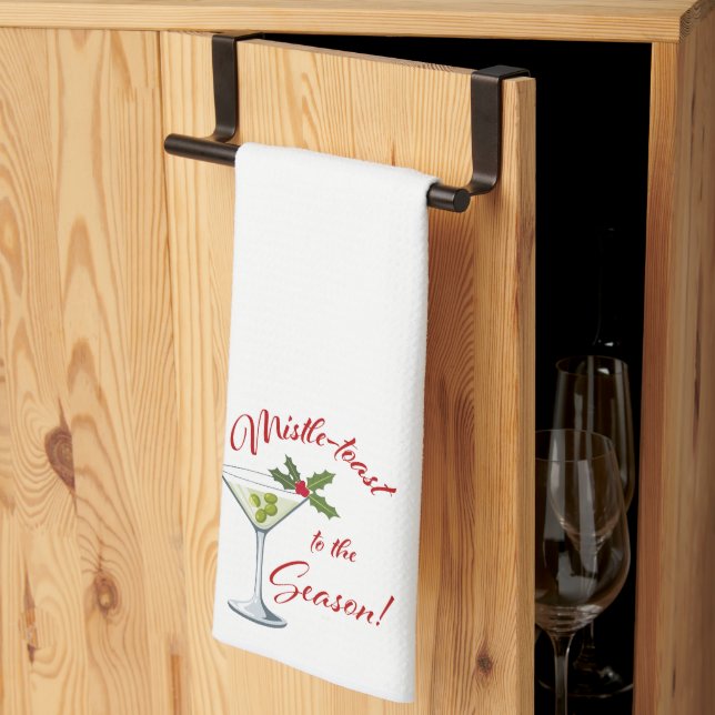 Mistle-toast to the Season Christmas Hand Towel Kökshandduk (Thirds Fold)