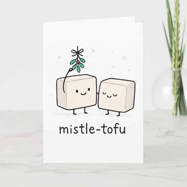 Mistle-Tofu - Funny Christmas Card Helgkort (Framsida)