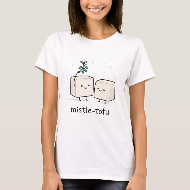 Mistle-Tofu - Funny Christmas Pun T-Shirt (Framsida)