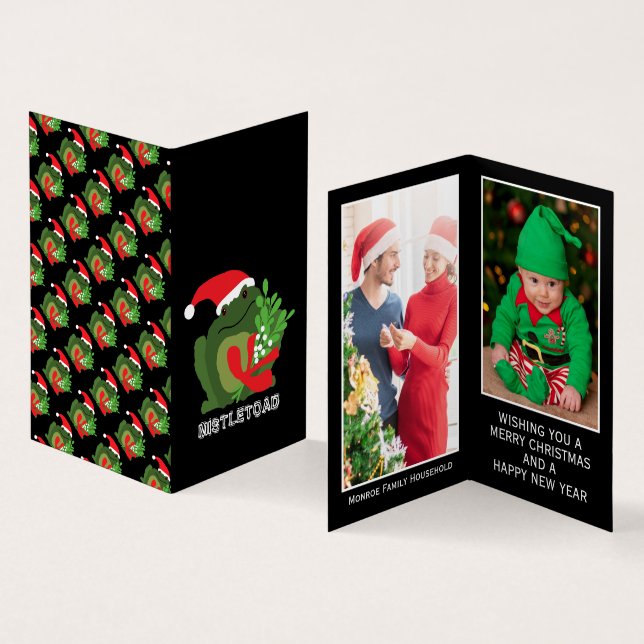 Mistle'toad, Familjefotojulkort Visitkort (In- och utsida)