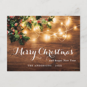 Mistletoe Berry Gren Rustic-julen Helgdag Vykort