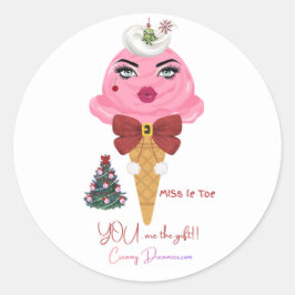 Mistletoe Christmas kissing sticker Runt Klistermärke