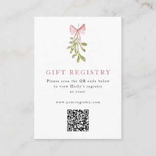 Mistletoe Dusty Ro Bow QR-kod Tilläggskort