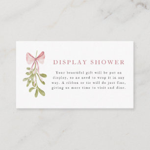 Mistletoe Dusty Ro Bow Visning Shower Tilläggskort
