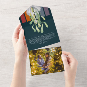 Mistletoe Gay Rainbow Elegant julkort