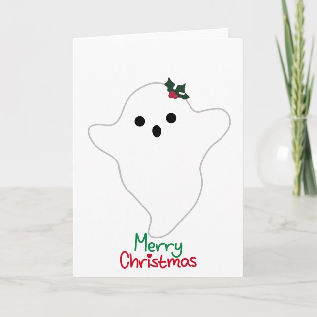 Mistletoe Ghost God jul Kort (Framsida)