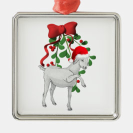 Mistletoe Goat Ornament