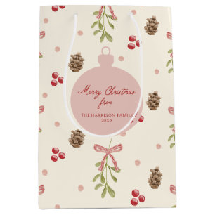 Mistletoe Gräs Cone Berry Mönster
