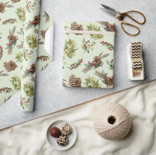 Mistletoe Gräs Grönt Löv Julvinter Presentpapper