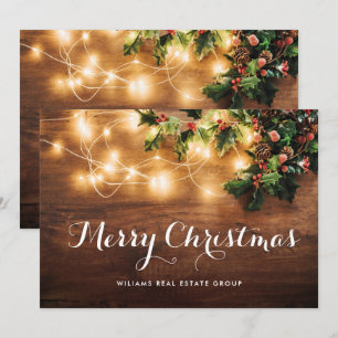 Mistletoe Gren Rustic Corporate-jul Julkort