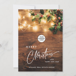Mistletoe Gren Rustic Corporate-jul Julkort