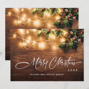 Mistletoe Gren Rustic Corporate-jul Julkort