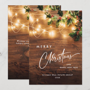 Mistletoe Gren Rustic Corporate-jul Julkort