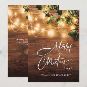 Mistletoe Gren Rustic Corporate-jul Julkort