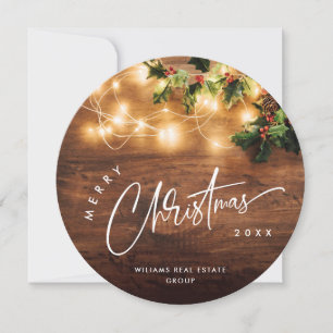 Mistletoe Gren Rustic Corporate-jul Julkort