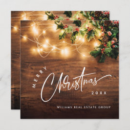 Mistletoe Gren Rustic Corporate jul Wood Julkort