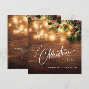Mistletoe Gren Rustic Corporate jul Wood Julkort