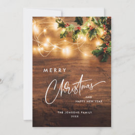 Mistletoe Gren Rustic jul Hälsning Julkort