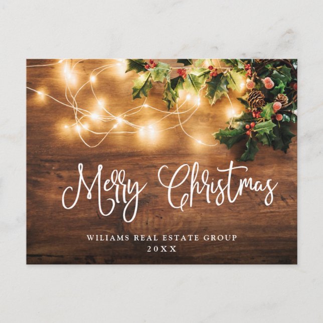 Mistletoe jul Helgdag Corporate Hälsning Vykort (Framsida)