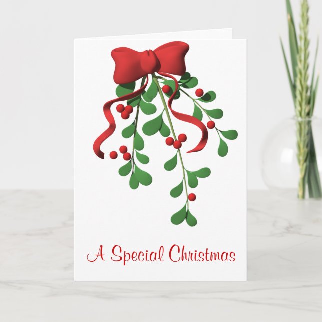 Mistletoe-jul Helgkort (Framsida)