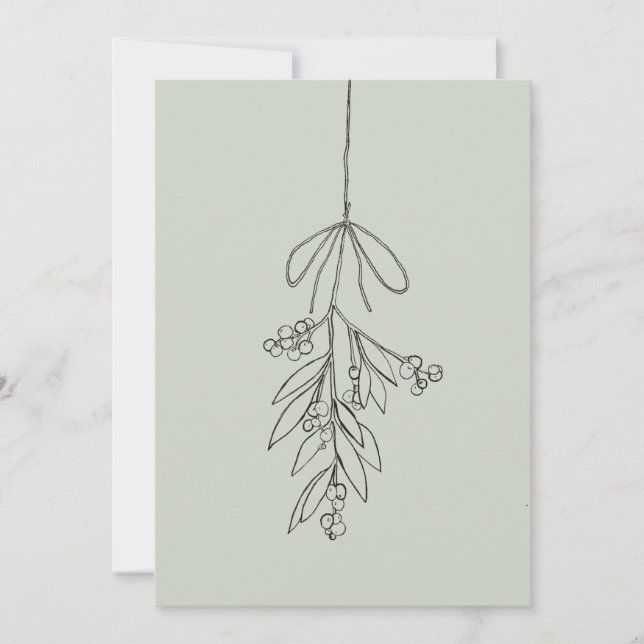 Mistletoe-jul Julkort (Framsida)