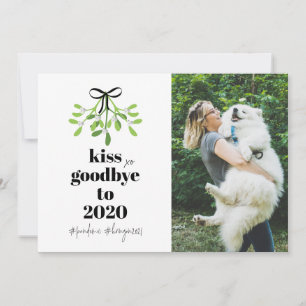Mistletoe Kiss Adjö 2020 DoOver Rolig hund Photo Julkort