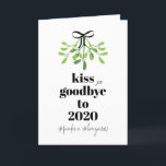 Mistletoe Kiss Adjö till 2020 Do-over Funny Humor Helgkort<br><div class="desc">Kan anpassas efter dina behov i kostym. Färg och typsnitt kan ändras för att matcha ditt tema. © Gorjo Designs. Gade åt dig via Zazzle-plattformen. // Behöver du hjälp med att anpassa din design? Har andra idéer? Kontakta mig gärna (Zoe) direkt via kontaktknappen nedan.</div>