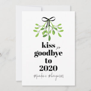 Mistletoe Kiss Adjö till 2020 Do-over Funny Humor Julkort