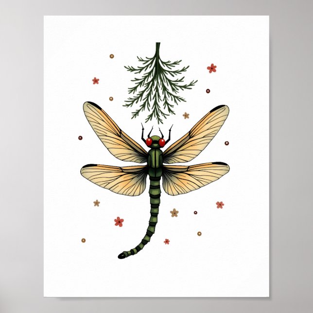 Mistletoe Kiss Dragonfly Poster (Framsidan)
