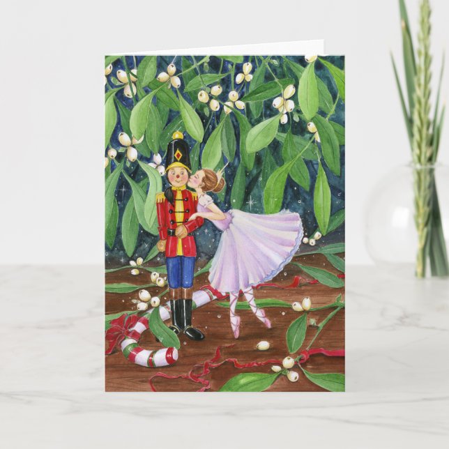 Mistletoe Kiss Helgkort (Framsida)