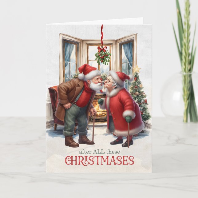 Mistletoe Kiss Years of Christmases Helgkort (Framsida)