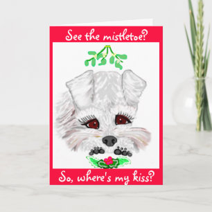 Mistletoe Kisses Helgkort