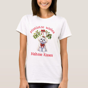 Mistletoe Kisses och Maltesiska Kisses T Shirt
